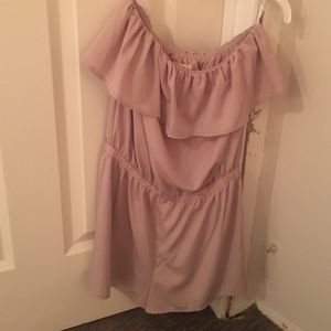 Strapless Beige Romper